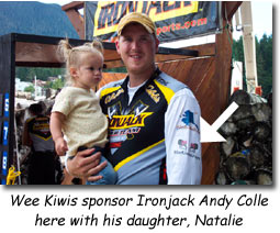 The Wee Kiwis sponsor Ironjack Andy Colle here with his daughter Natalie